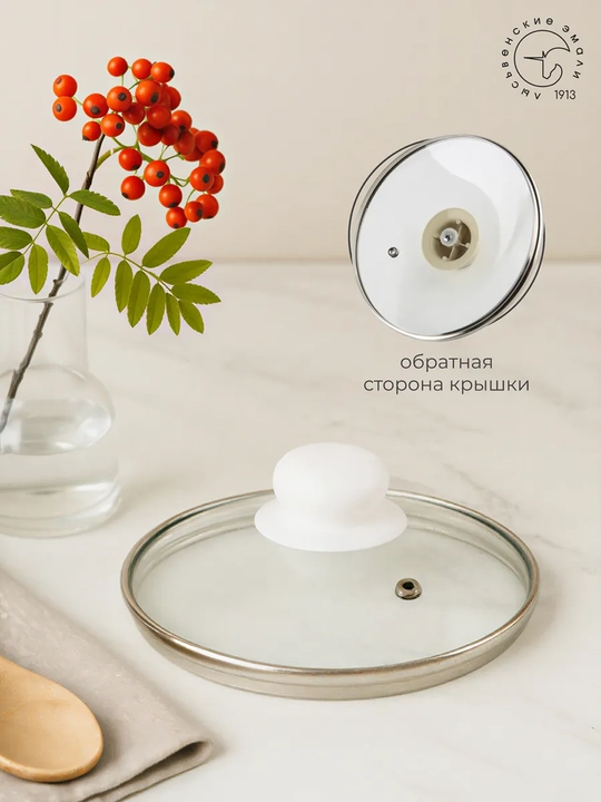 Кастрюля эмалированная, с крышкой, для кухни