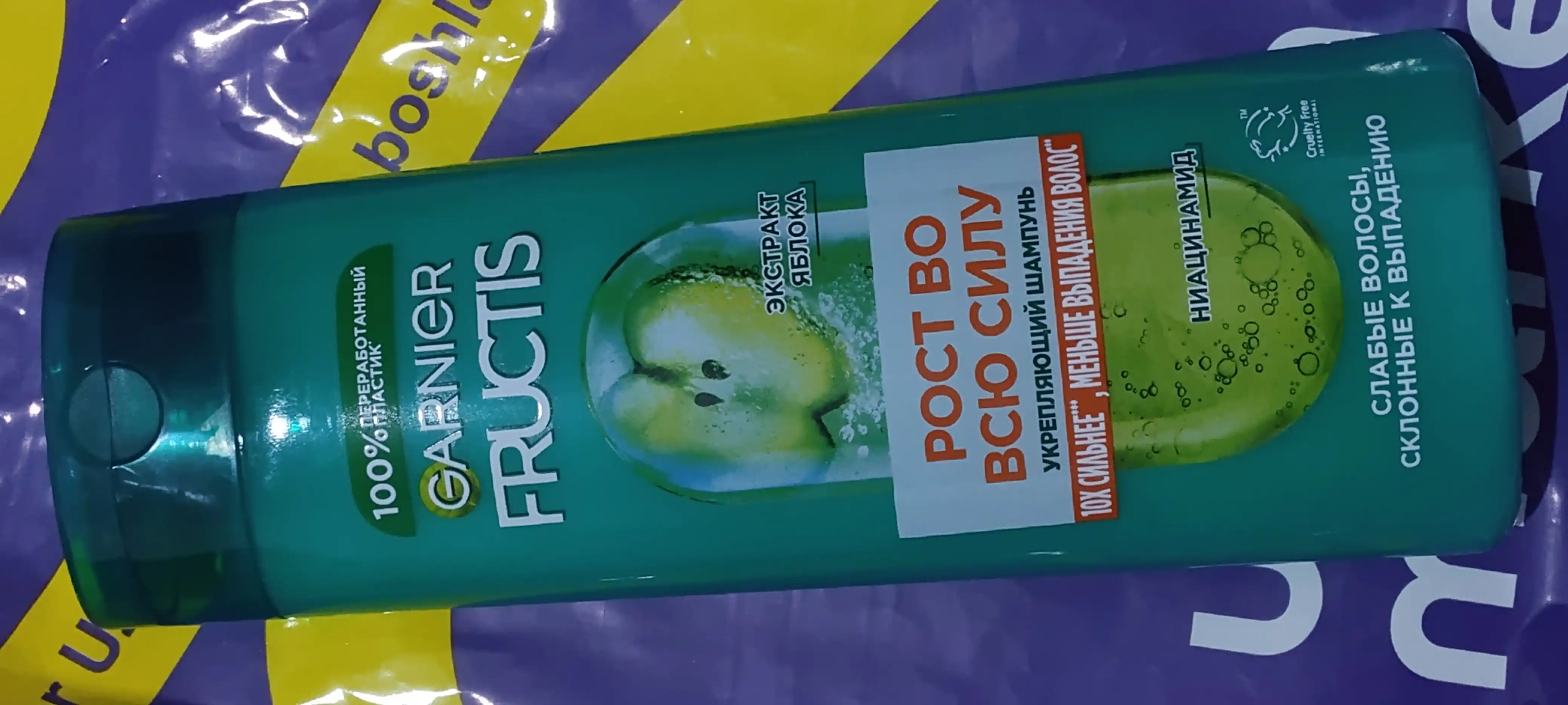 Shampun Garnier Fructis, yo'liq quvvat bilan o'sadi, zaiflashgan sochlar uchun, 400 ml