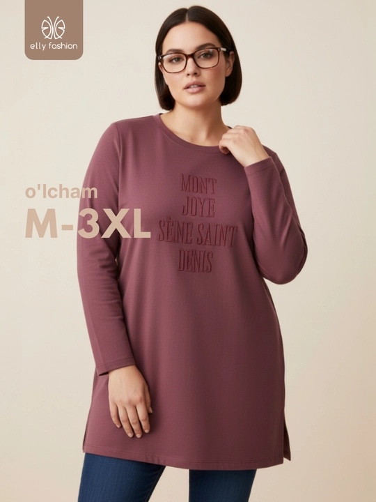 ELLY FASHION ayollar oversize longslivi, uzun yengli tunika - 