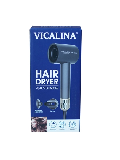 Фен для волос VICALINA с ионизацией, складной с насадками 
