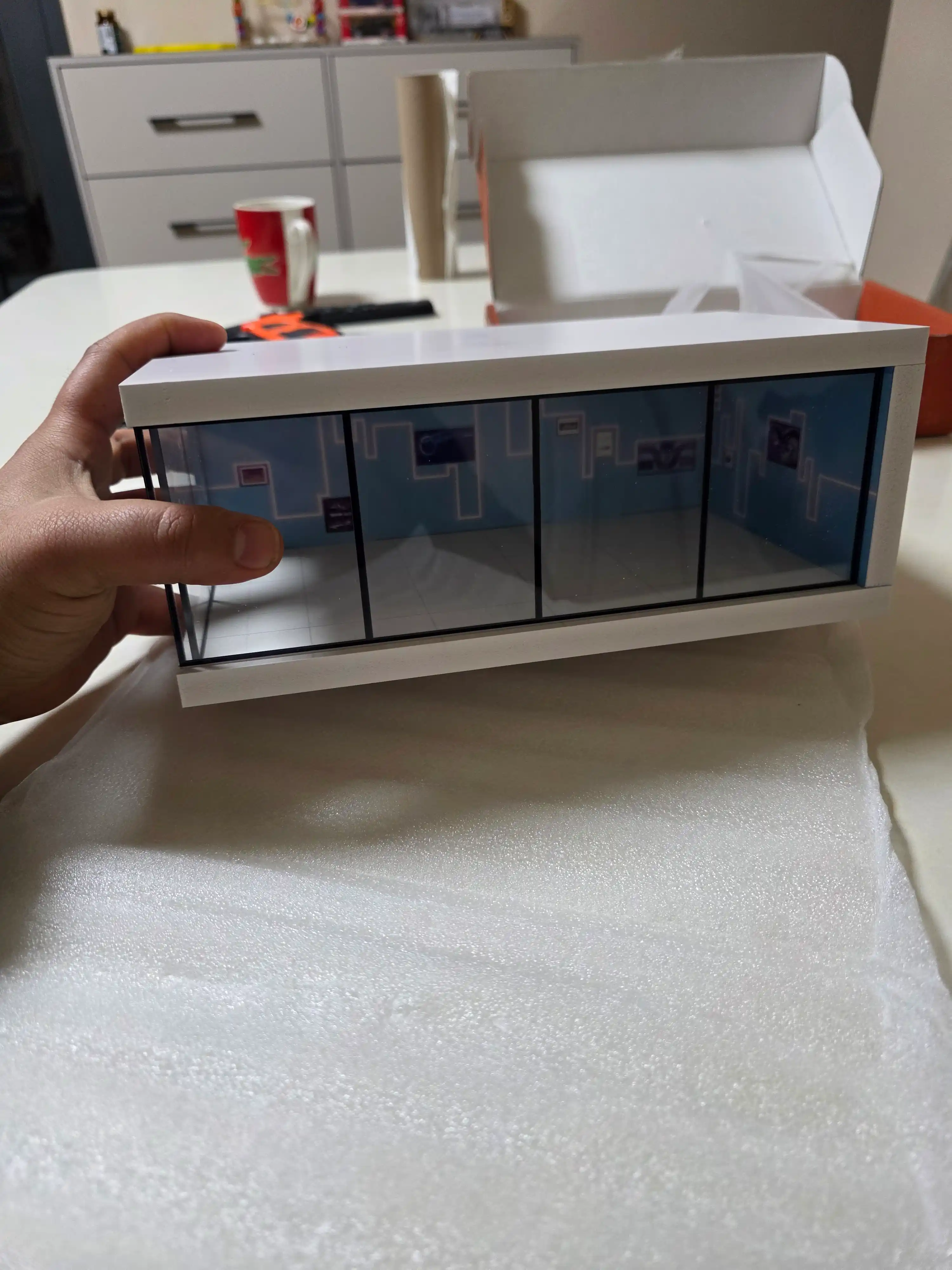 Diorama 1:64, Hot Wheels, Mini GT, Tomica va boshqa modellar uchun garaj, LED chiroqlik