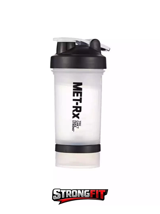 Protein va suv uchun sport shayker 450 gr, 3 bo‘limli, metall mikserli 