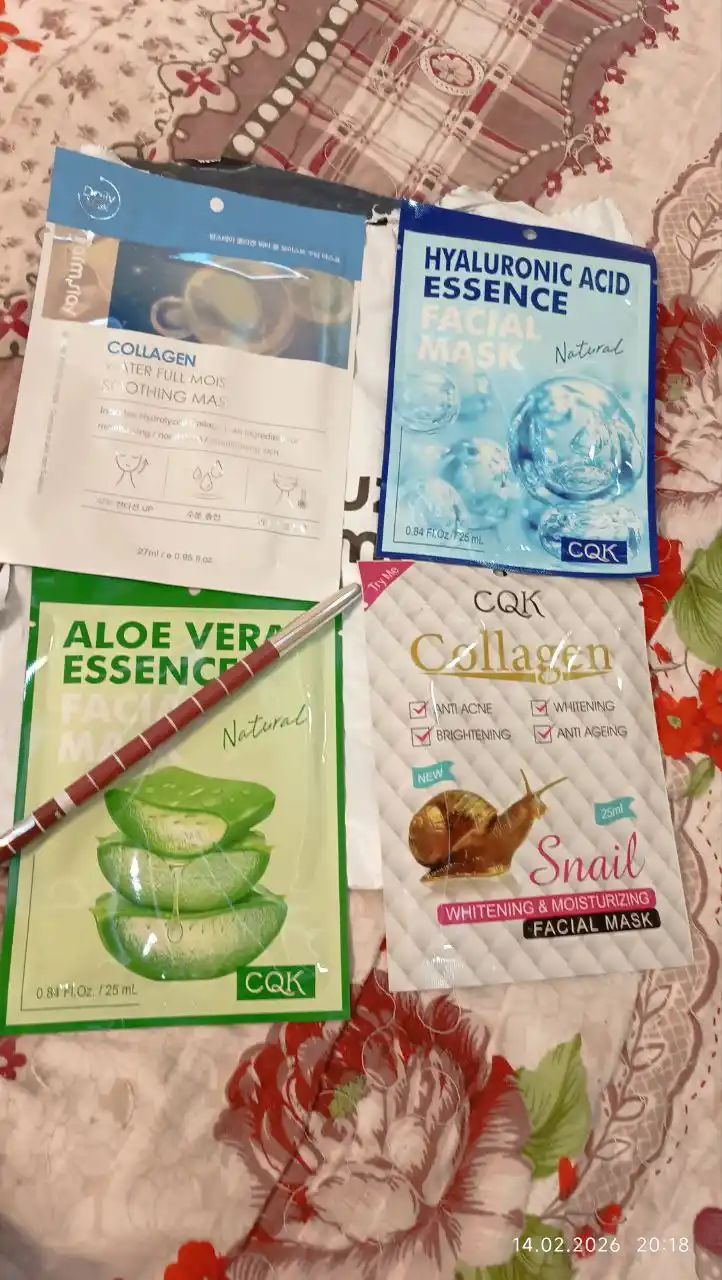 Yuz uchun yoshartiruvchi va tiklovchi niqoblar to'plami 4 dona