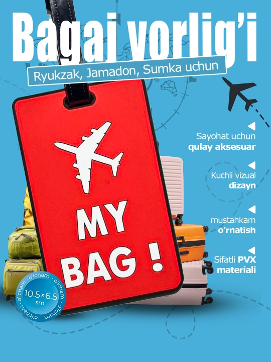 Bagaj yorlig‘i - chamadon uchun silikon brelok