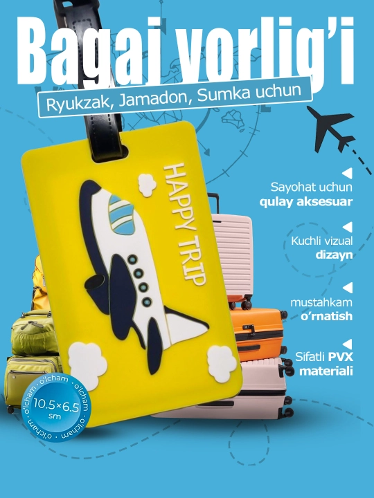 Bagaj yorlig‘i - chamadon uchun silikon brelok - 