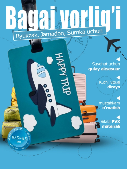 Bagaj yorlig‘i - chamadon uchun silikon brelok