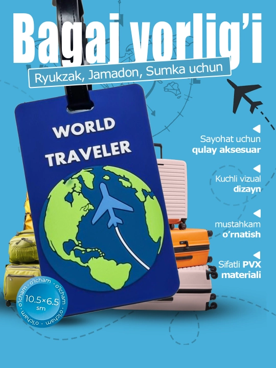 Bagaj yorlig‘i - chamadon uchun silikon brelok - 