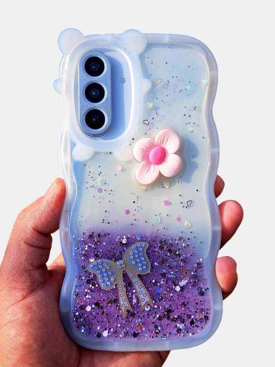 Samsung A06, A56 uchun 3D gulli silikon g‘ilof, tasmali dekorativ dizayn