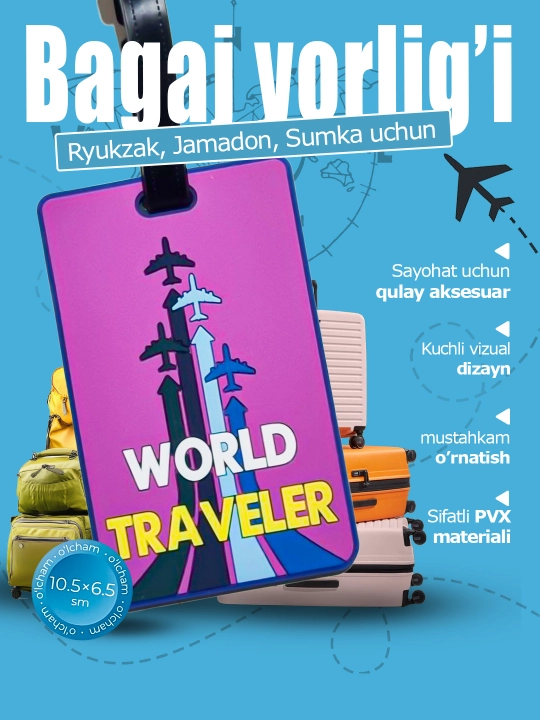 Bagaj yorlig‘i - chamadon uchun silikon brelok