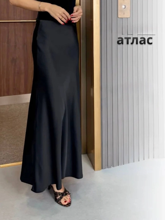 Юбка из атласного шелка, длинная, для женщин