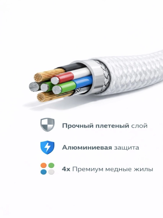 Кабель Type-C / Type-C 60W для быстрой зарядки (1m) Высокое качество
