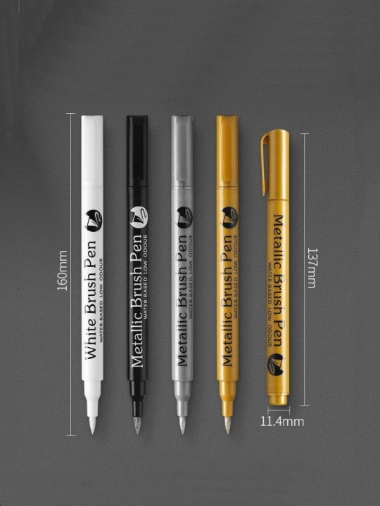 M&G akril metallik marker 4 ta dona, yog‘och, shisha, plastmassa, keramika va metall uchun