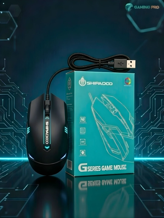 O‘yin uchun RGB Gaming Sichqoncha, USB Simli Mishka, LED Podsvetka, Kompyuter uchun - 