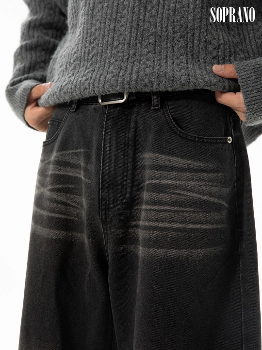 Keng baggi jinsi ETHER, erkaklar va ayollar va o‘smirlar uchun, M-3XL o‘lchamlari