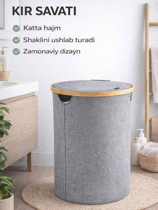 Kir va o'yinchoqlar uchun savat, kiyim saqlash uchun organayzer - 