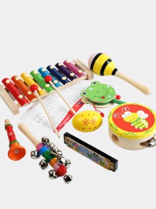 Bolalar musiqa asboblari 8 tasi 1 da, ksilofon, garmoshka, marakas, quvur