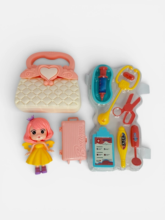 Набор доктора для девочек – 11 предметов с куклой и сумкой