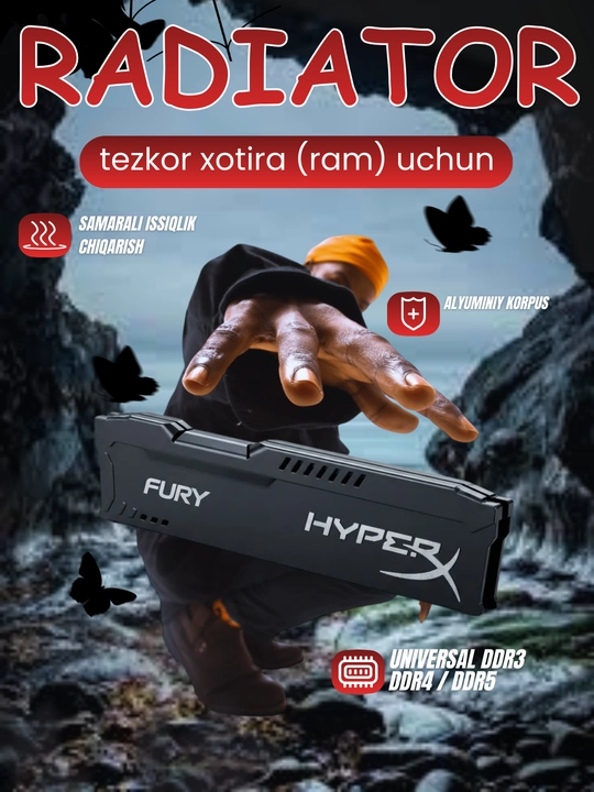 Радиатор охлаждения, для оперативной памяти HyperX, Savage, Kingston, Vidal, Cobalt Comp - 