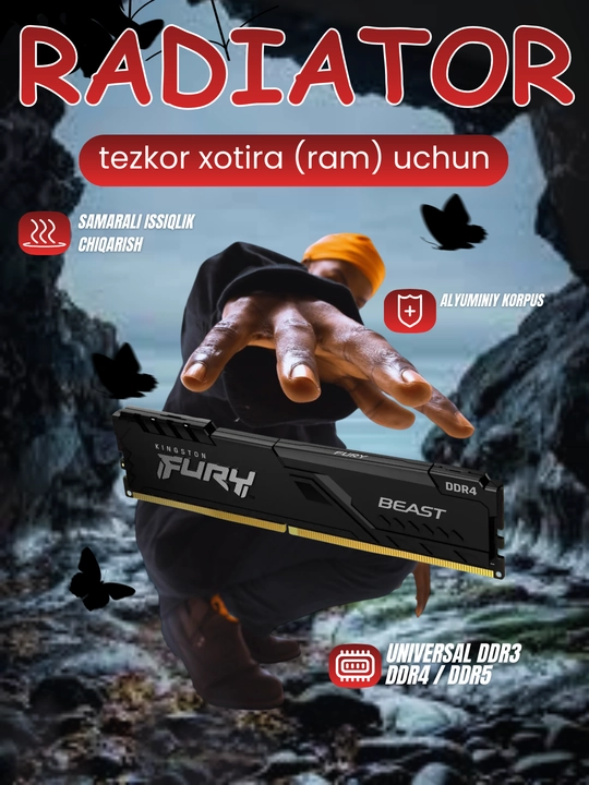 Радиатор охлаждения, для оперативной памяти HyperX, Savage, Kingston, Vidal, Cobalt Comp - 