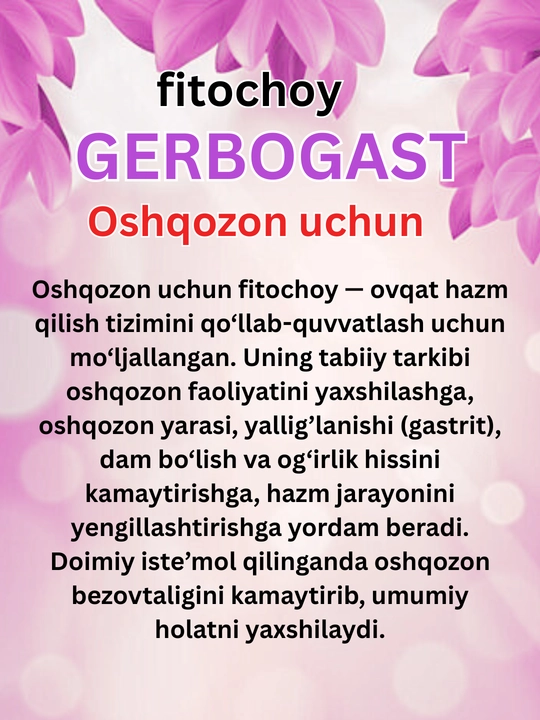 Fitochoy 'GERBOGAST' oshqozon uchun, 2 g №15 dona