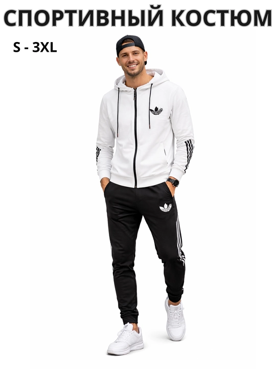 Erkaklar sport kostyumi, ikki qismli, S-3XL o'lchamlari
