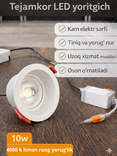 Chuqurchaga o'rnatilgan LED shift chiroqchasi