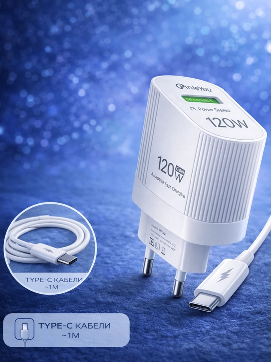 Сетевое зарядное устройство 120W GaN PLY-72 / PLY-72A Type-C или Micro USB 