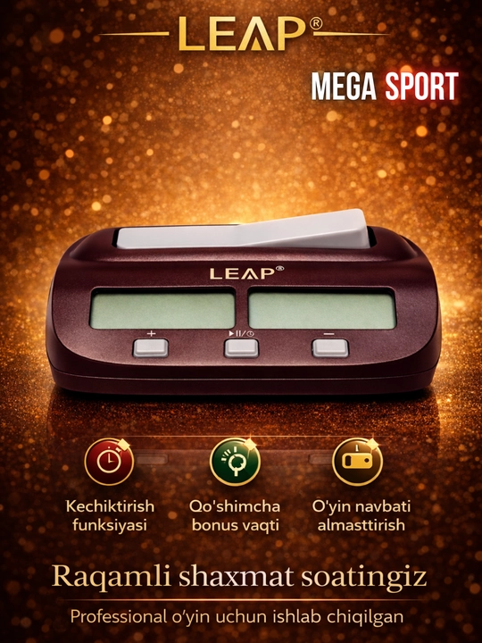 LEAP PQ9907S Professional raqamli shaxmat soati, ikki tomonlama taymer