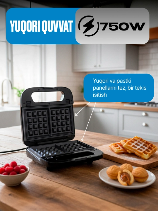 Vafli pishirgich, sendvich pishirgich, toster, 3 tasi 1 da, 6 tasi 1 da, 10 tasi 1 da