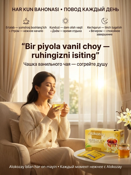 Xushbo‘y ta'mli choy ALOKOZAY, 25 ta folgali paket (2g dan)
