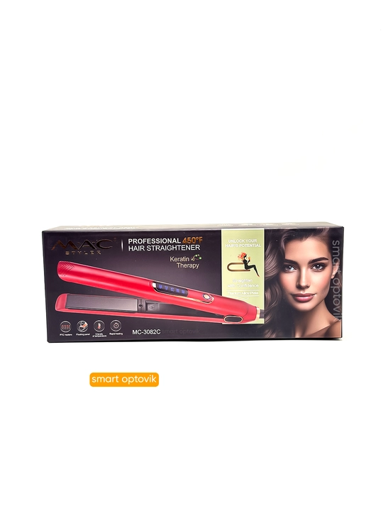 Soch dazmoli MAC Styler, professional soch tekislagich, titan plastinali, soch to‘g‘rilash