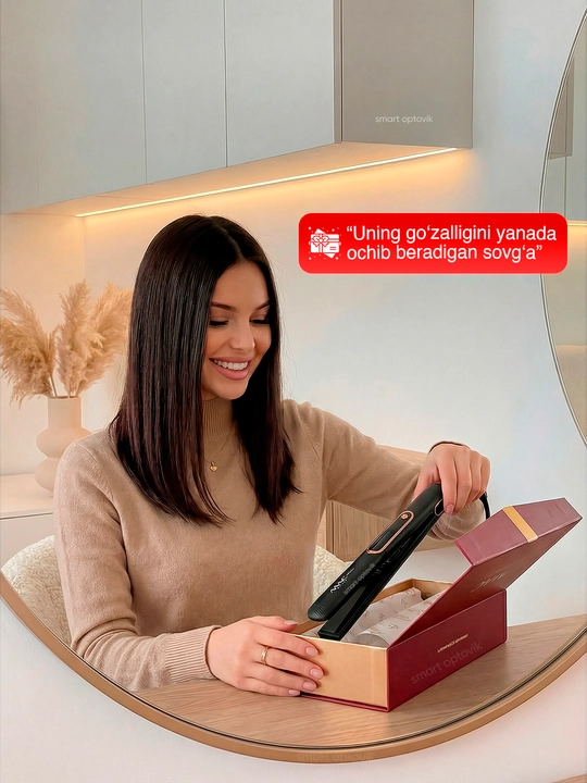 Soch dazmoli MAC Styler, professional soch tekislagich, titan plastinali, soch to‘g‘rilash