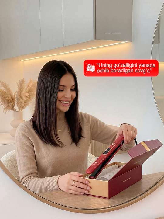 Soch dazmoli MAC Styler, professional soch tekislagich, titan plastinali, soch to‘g‘rilash