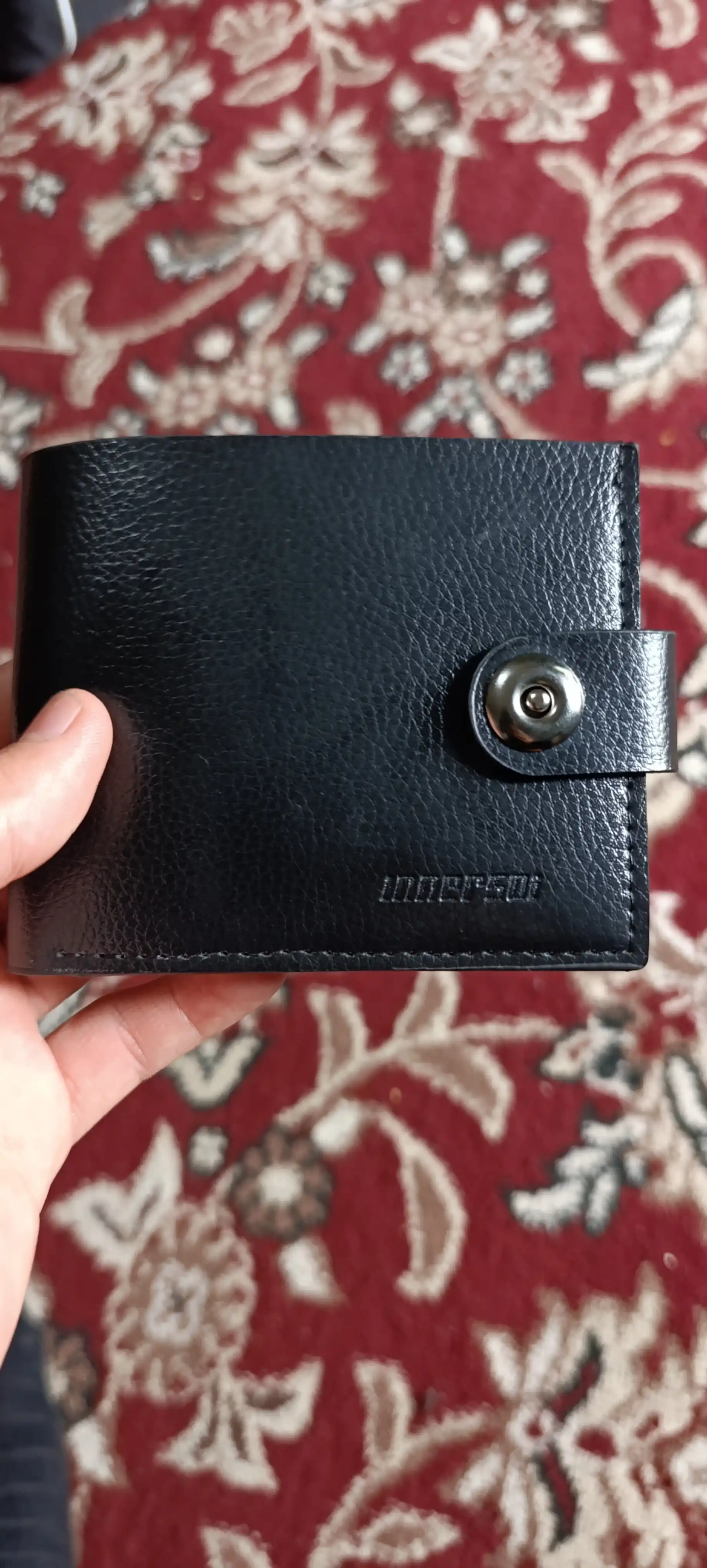 Erkaklar hamyoni, portmone, tugmali qulflash eko charm kashelek, o'lcham 12 * 10 sm