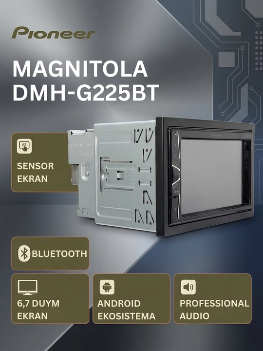 Профессиональный магнитофон-мультимедиа-радио Pioneer, Bluetooth, 7-дюймовый сенсор - 