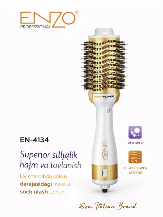 ENZO EN-4134 fen-cho‘tka 1500W, hajm beruvchi va tekislovchi - 