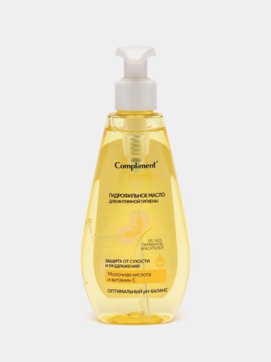 Compliment Intimate ayollar uchun intim gigiyena geli, sut kislotasi bilan, krem-sovun, moy