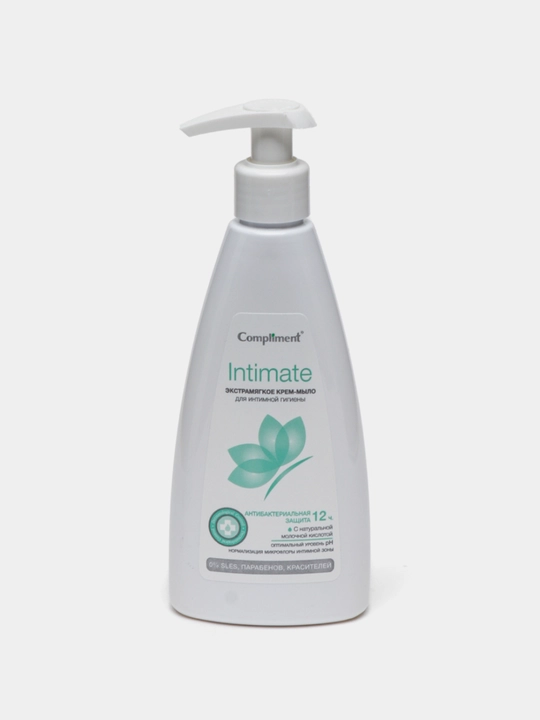 Compliment Intimate ayollar uchun intim gigiyena geli, sut kislotasi bilan, krem-sovun, moy