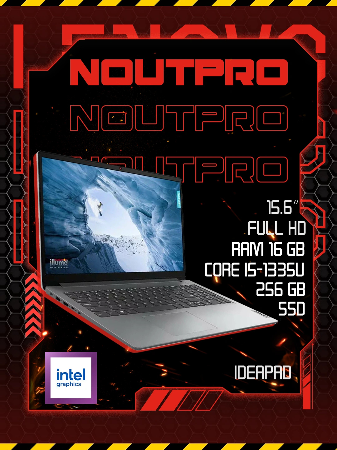 Ноутбук Lenovo IdeaPad Intel® Core™ i5-1335U RAM 16GB SSD256GB 15.6 Full HD за 5999900 сум со скидкой 40%. Uzum Market