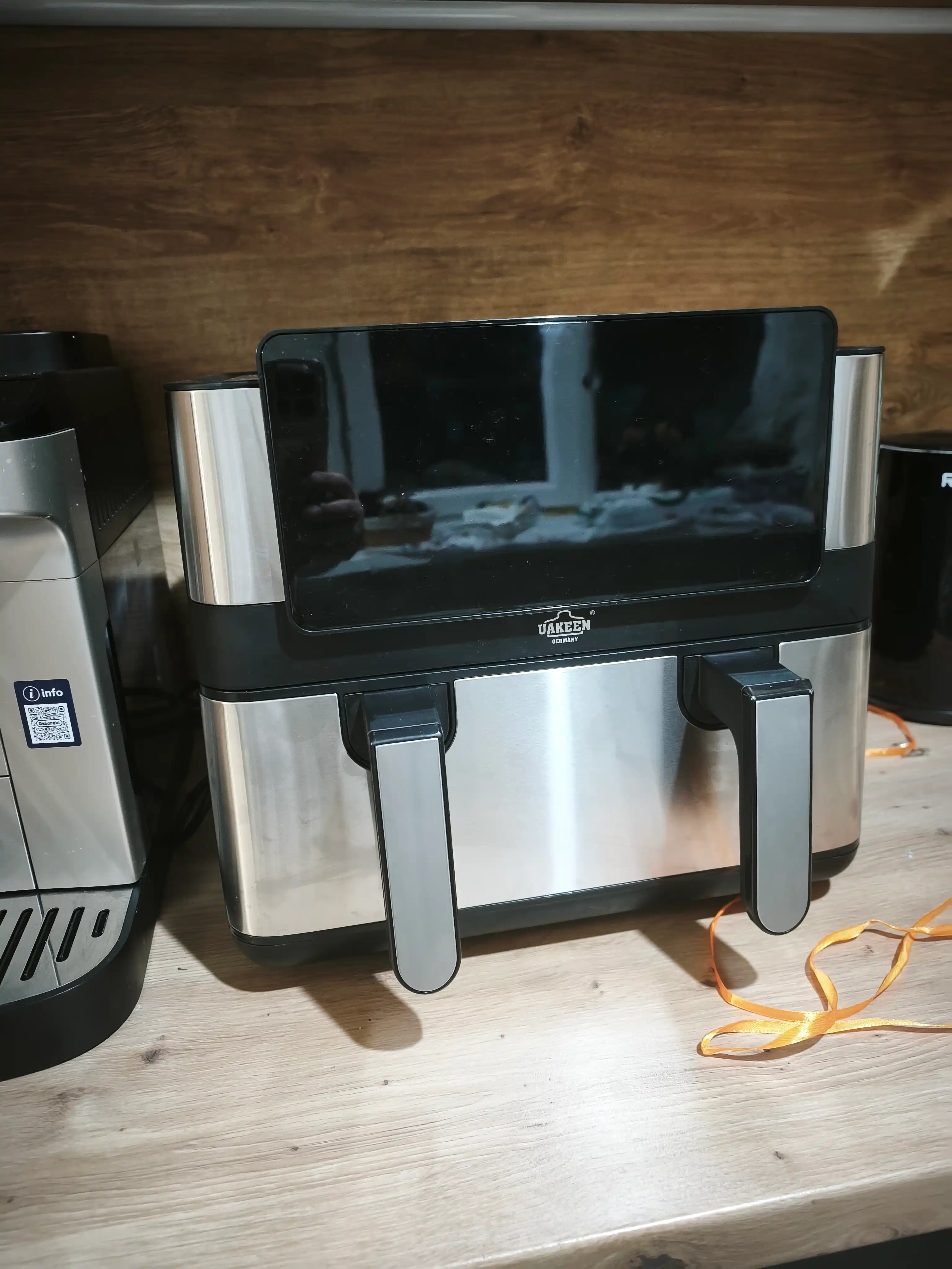 Elektr Uakeen aerogril, 10 ta 1 da, yog‘siz pishirish uchun qovurgich, 10 litr, 8 litr