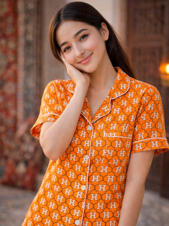 Ayollar pijamasi, Hermes, bosma naqshli, turli rang va naqshlar XL- XXL - 3XL - 4XL - 5XL