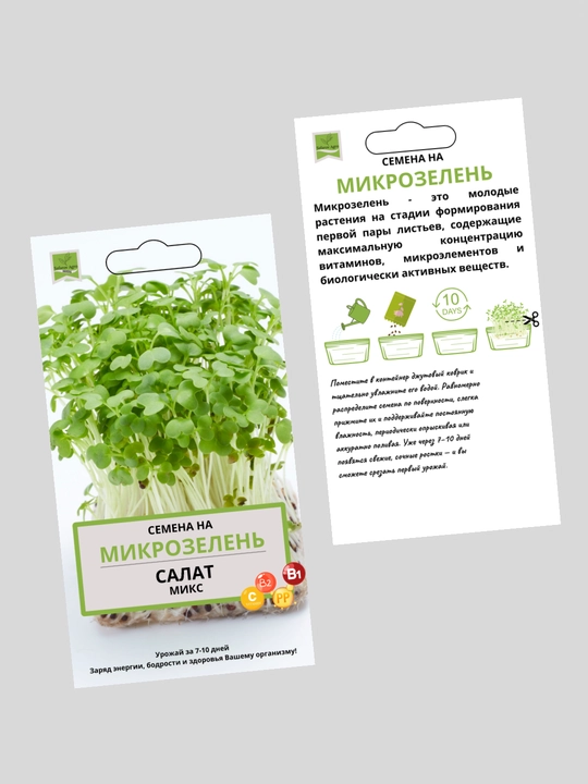 Mikroko'katlar urug'lari bazilik, lavlagi, arugula, turp, brokkoli, karam, kolrabi