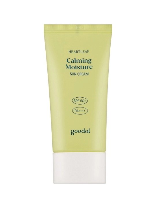 Goodal Heartleaf Calming Moisture Sun Cream лёгкий солнцезащитный крем - 