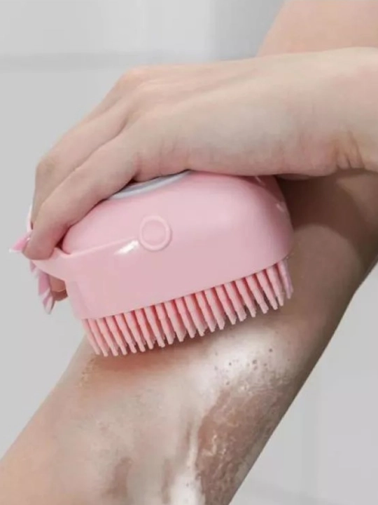 Dispenserli silikon mochalka, dush massaj cho'tkasi, peeling, bolalar va kattalar uchun