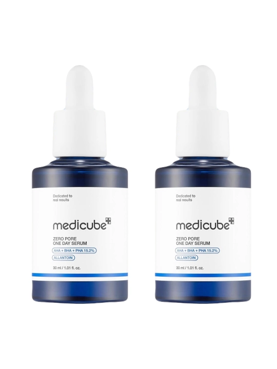 Medicube ZERO PORE ONE DAY SERUM 1+1 Olive Young Set — AHA,BHA,PHA bilan piling-zardob - 