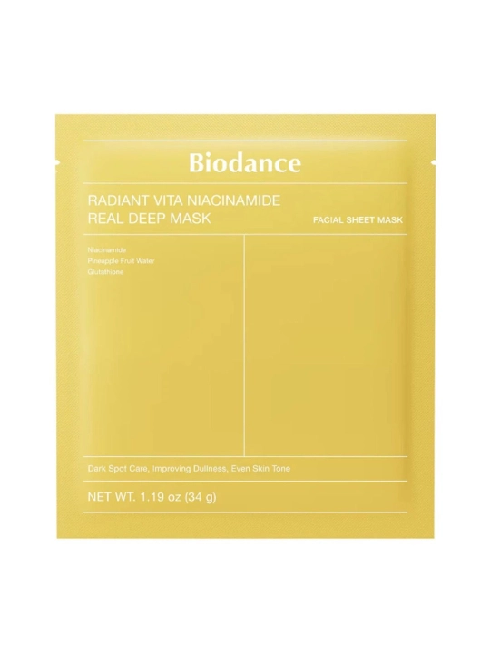 BIODANCE Vita Niacinamide Real Deep Mask — гидрогелевая маска для сияния и увлажнения - 