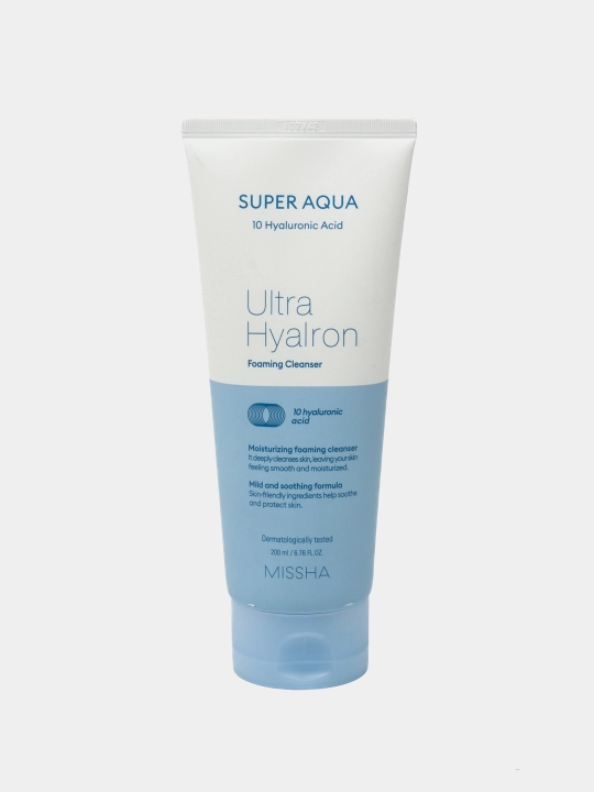Пенка для умывания Missha Super Aqua Ultra Hyalron foaming cleanser,  200 мл