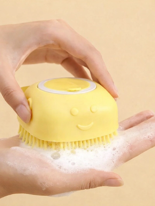 Dispenserli silikon mochalka, dush massaj cho'tkasi, peeling, bolalar va kattalar uchun