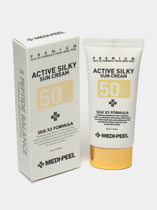 Крем солнцезащитный для лица MEDI-PEEL Active Silky Sun Cream SPF 50+, 50 мл - 