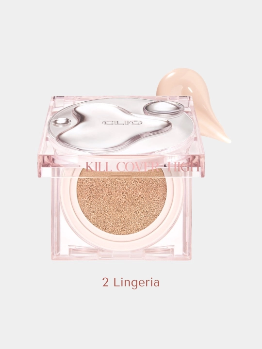 Namlovchi va mustahkam kushon zaxira bilan Clio Kill Cover Mesh Glow Cushion Set Spf 50+++ - 